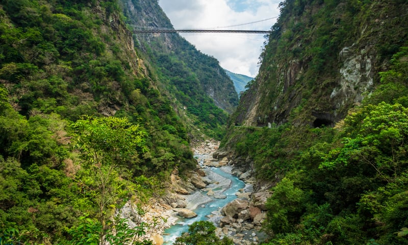 The lush greenery of Taiwan's Taroko National Park.