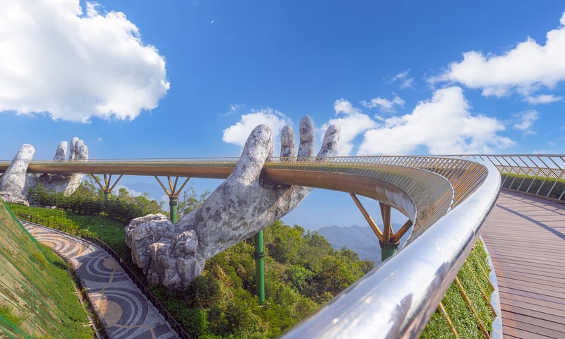 Vietnam's spectacular Golden Bridge is accessible from Chan May.