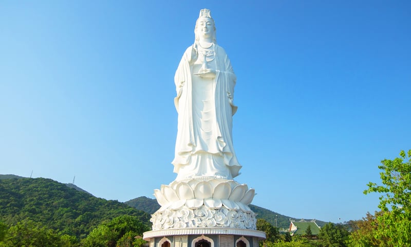Make your own way to the Lady Buddha in Da Nang near Hue, Vietnam.