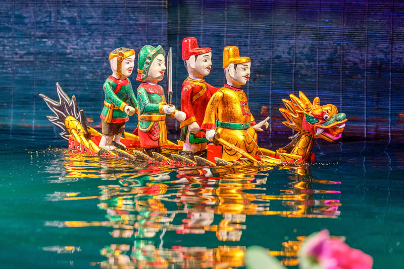 Book an optional traditional Vietnamese water puppet show in Hanoi (additional charges apply).