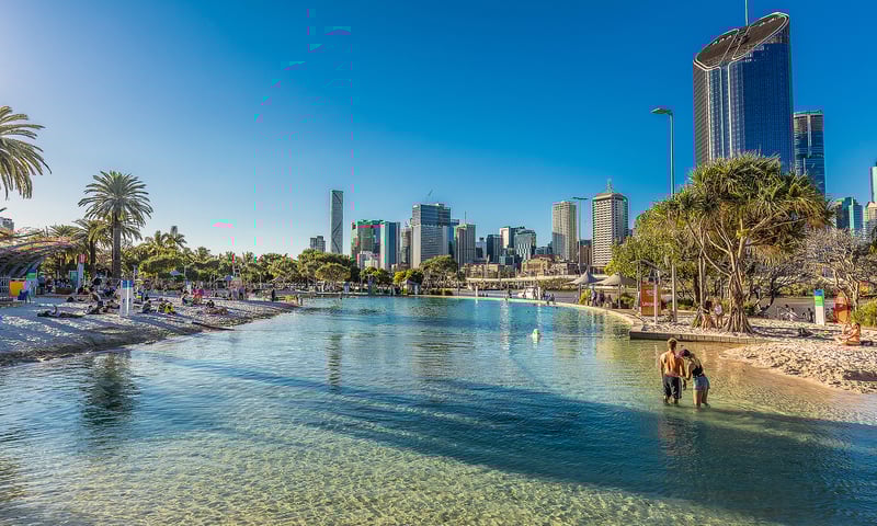 South Bank City Beach in central Brisbane.