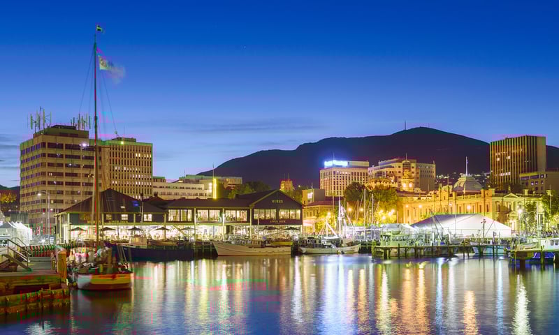 Explore Hobart's lively waterfront precinct, Salamanca Place.
