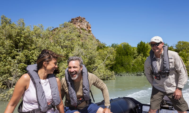 Enjoy a Zodiac tour while travelling through the Kimberley region.