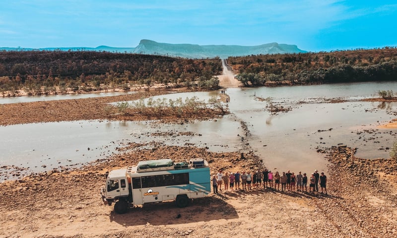 Leave El Questro and cross the Pentecost River to journey along the legendary Gibb River Road.