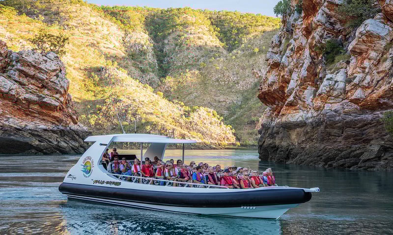 Join an exciting cruise through the gorges and calm waters of Talbot Bay.