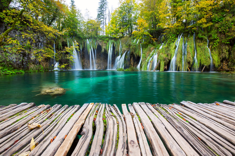 Crystal clear waters and cascading falls are highlights of the Plitvice Lakes NP.