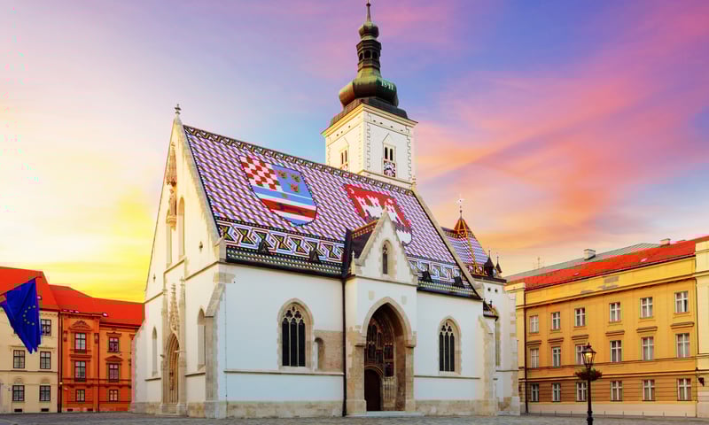 See St Mark’s Church in Zagreb, Croatia.