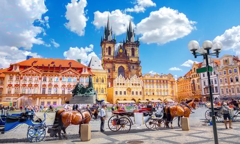 The Old Town Square in Prague, Czech Republic (Itinerary 2).