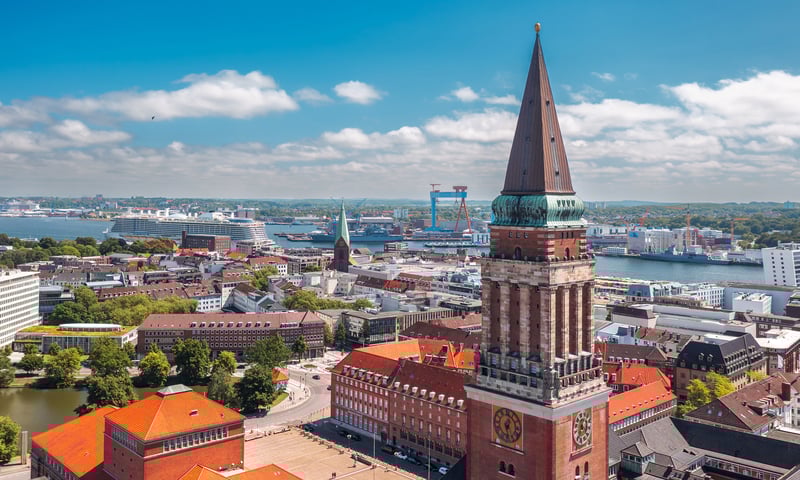 Visit the port of Kiel, gateway to Hamburg, Germany.