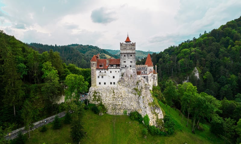 The setting for Bram Stocker's Dracula novel, Bran Castle in Transylvania, Romania (Itinerary 2).