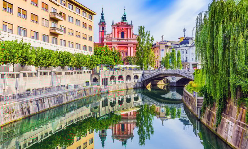 Enjoy the atmosphere of Ljubljana, Slovenia.