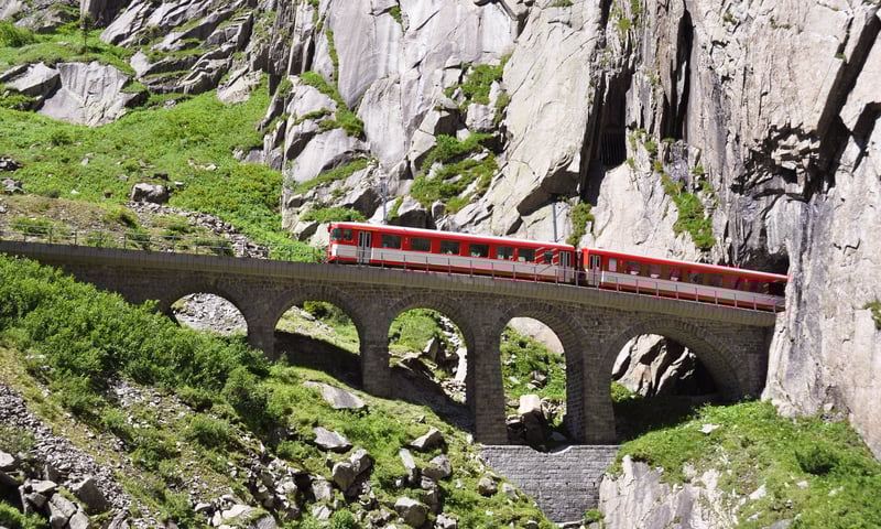 Delight in the comfort of the Glacier Express train.