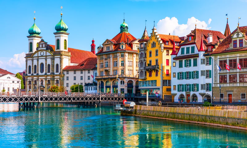 Lucerne's Old Town features well-preserved medieval architecture.