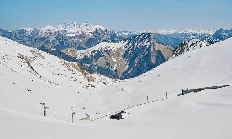 Ride the charming cog railway from Montreux, Switzerland.