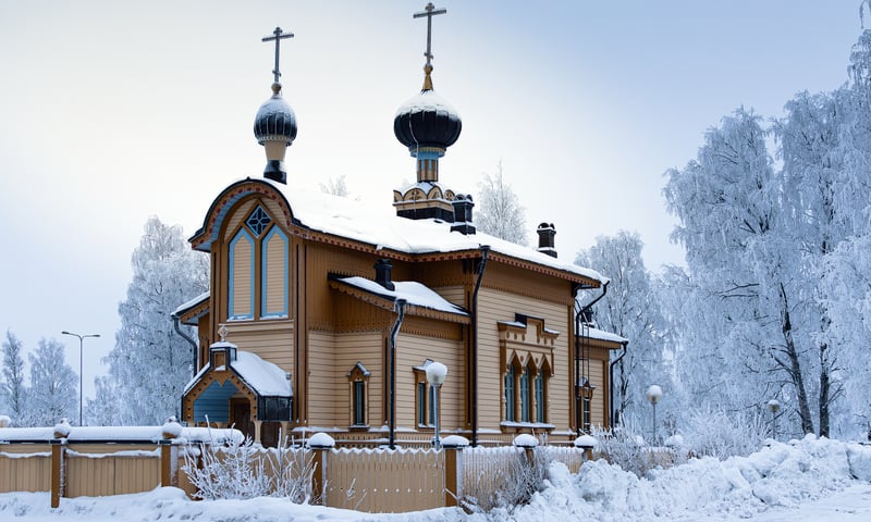 Orthodox church in Tornio, Finnish Lapland.