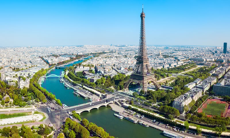 The Eiffel Tower offers a bird's eye view of Paris during your free time, charges apply.