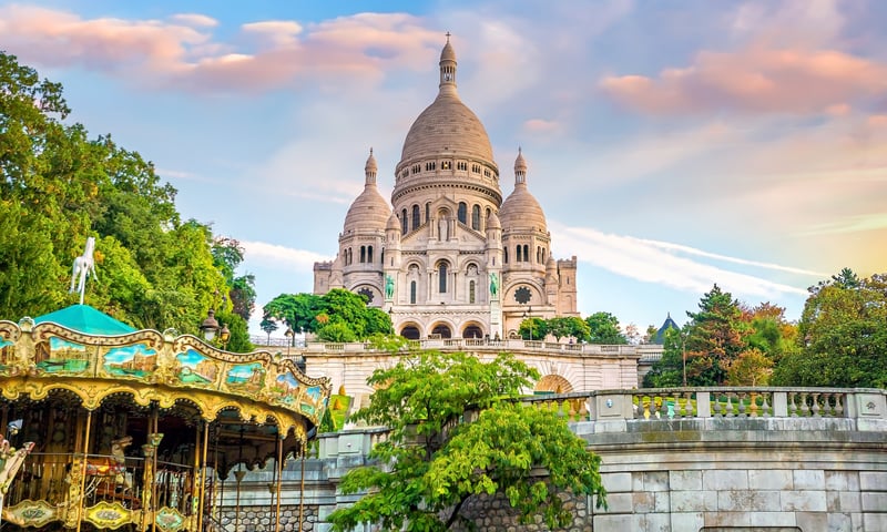 Spot landmarks like the Sacre Couer Basilica in Paris, France.