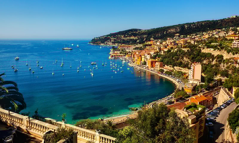 Cruise along the French Rivera's Côte d'Azur to Villefranche Sur Mer, Itinerary 2 only.
