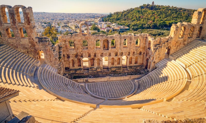 Explore the Theatre of Dionysus in Athens, Greece, with time at leisure.