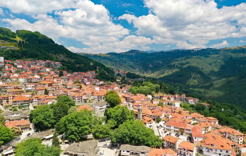 Pass through the picturesque village of Metsovo, Greece.