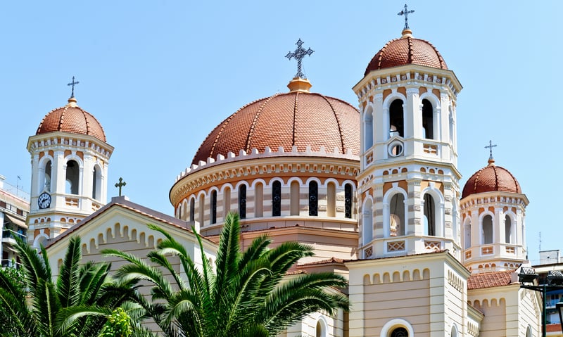Find the Church of St Gregory Palamas in Thessaloniki, Greece.