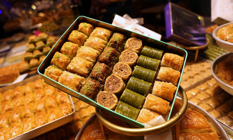 You will find freshly made Baklava in Istanbul, Turkey. (Itinerary 1 & 2)