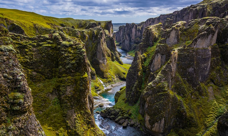 Iceland's Fjadrargljufur canyon has been formed over centuries of progressive glacial erosion.