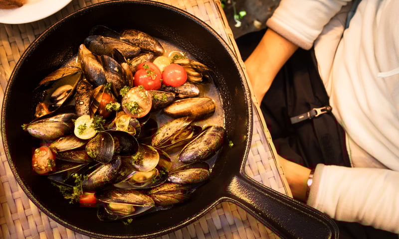 Lunch at Fridheimar, a unique greenhouse restaurant where leafy vegetables grow year round.
