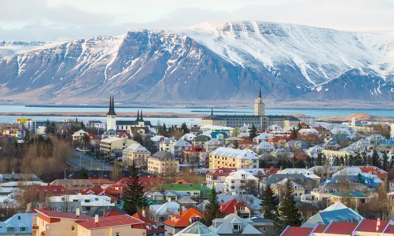 Dock in the stunning city of Reykjavik, Iceland.