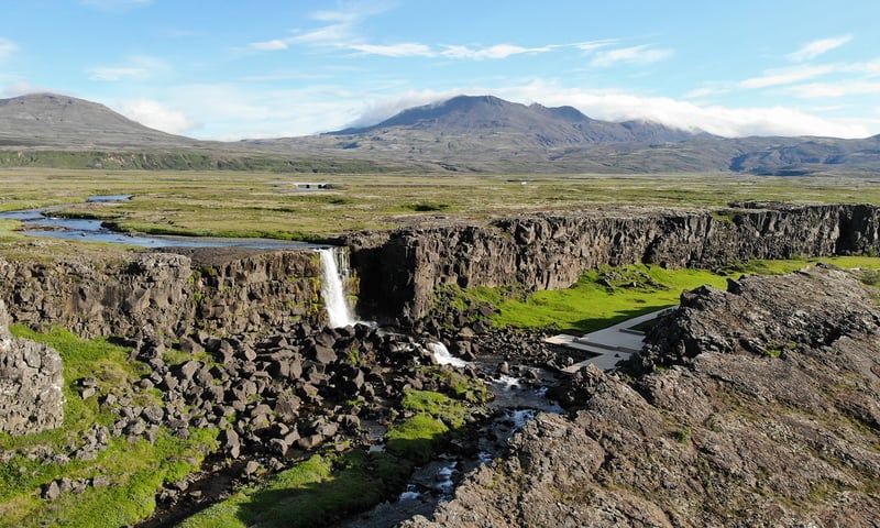 Follow the “Golden Circle” route into the lava landscapes of UNESCO-listed Thingvellir National Park