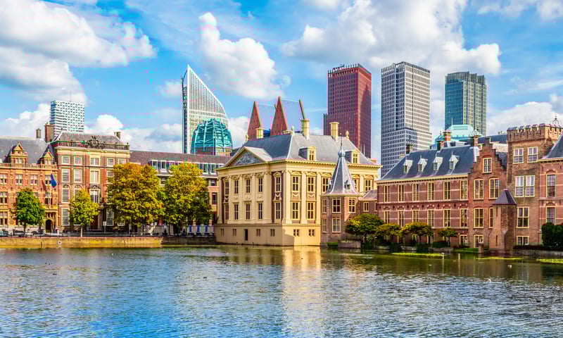 The Hague, called the 'green city by the sea', in the Netherlands.