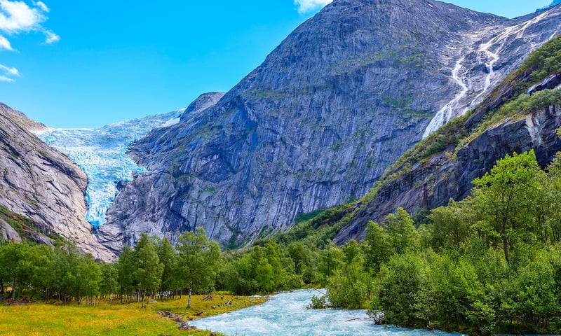 Hellesylt is the gateway to stunning Briksdal glacier and more, shore excursion, charges apply.