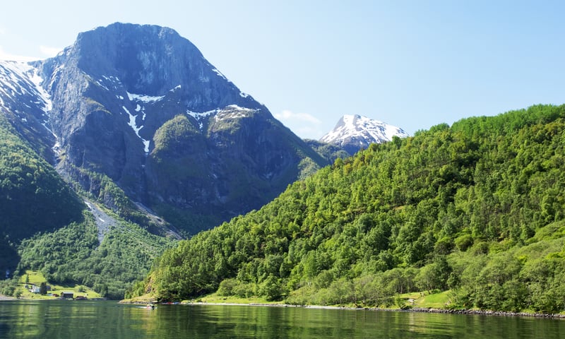 Norway's Sognefjord near Bergen, known as "the king of fjords", is 205 kilometres long.