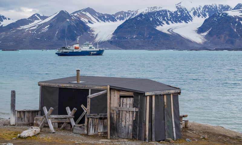 Historic Texas Bar is a trapper's hut built in 1927 near Liefdefjorden, Svalbard, Norway.