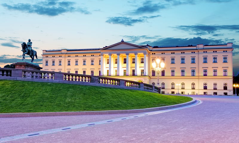 The Royal Palace in Oslo, Norway.