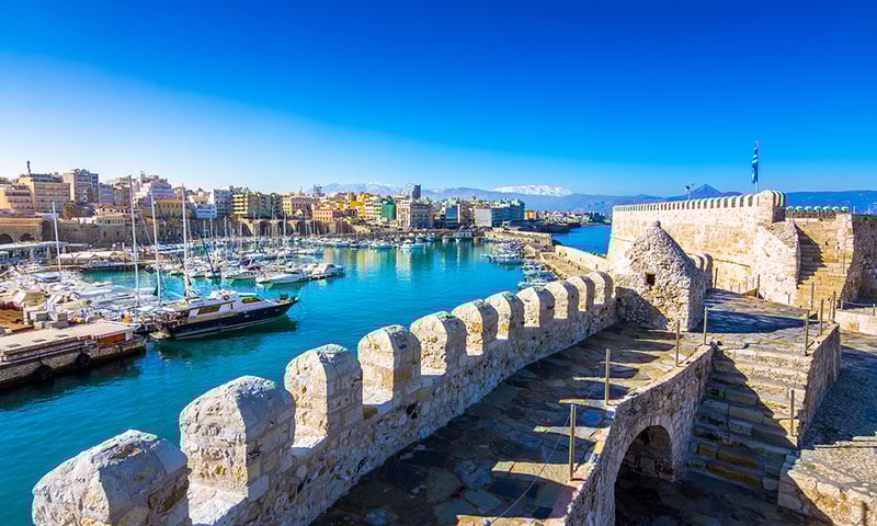 Dock in Heraklion, Crete, Greece.