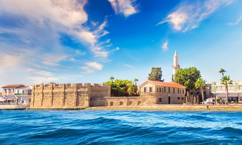 Enjoy the view of the castle of Larnaca in Cyprus (itinerary 2).