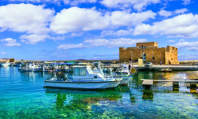 Paphos UNESCO site in Cyprus consists of ruins of an ancient town (itinerary 2).