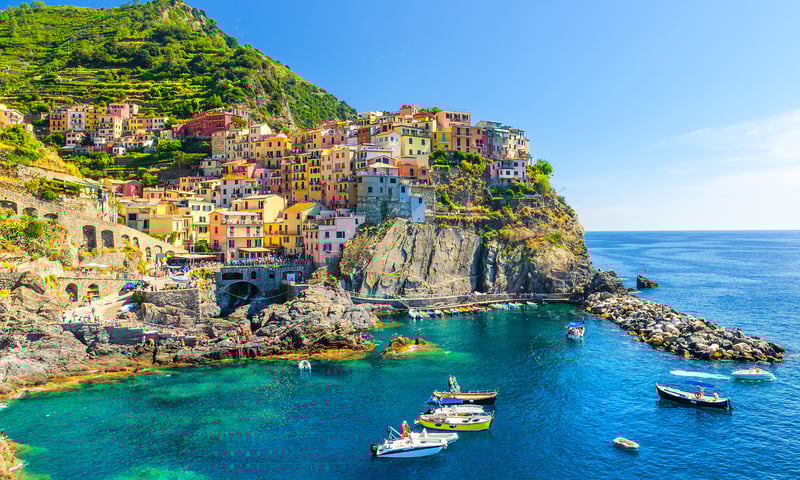 Make your own way to Cinque Terre from the Italian port of Livorno,  charges apply.
