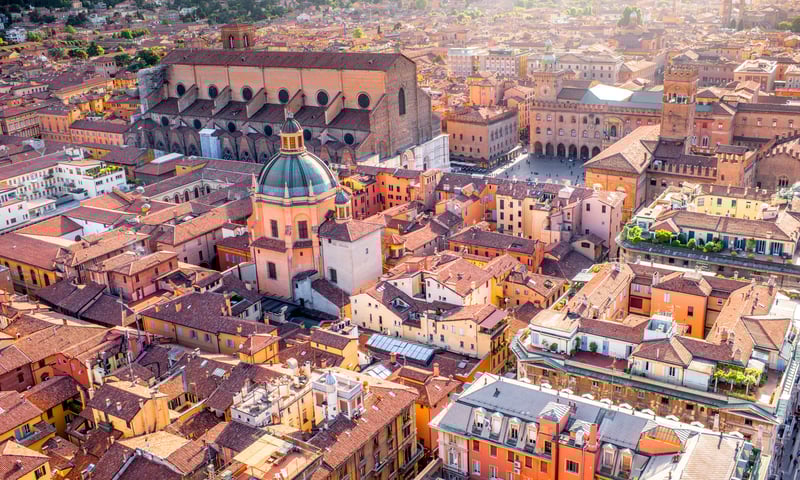 Soak up the vibrancy of Bologna's historic centre.