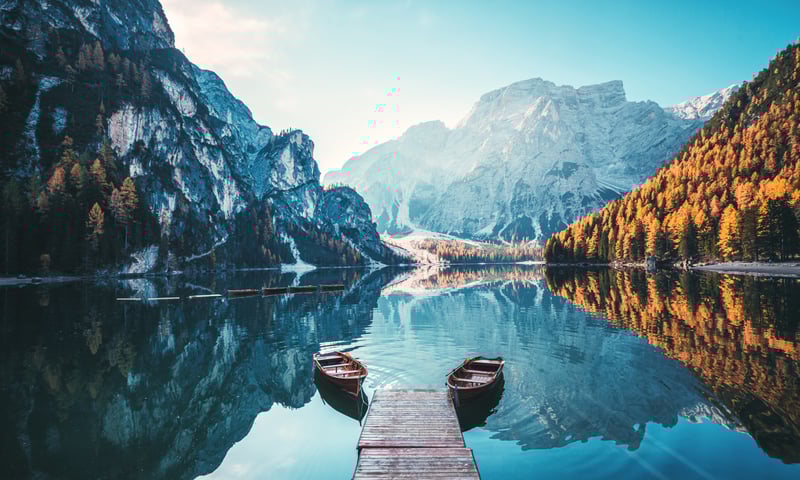 See picturesque Lake Braies, one of the stunning Dolomite lakes.