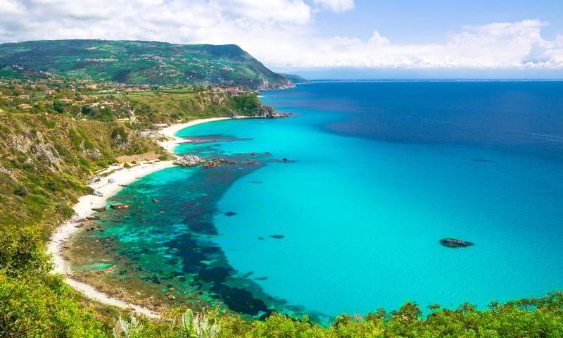 Admire views of Cape Capo Vaticano in Calabria, Italy.