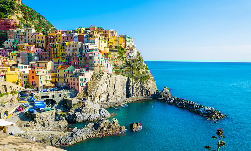 Cinque Terre is a group of charming seaside villages on the Italian Riviera coastline.