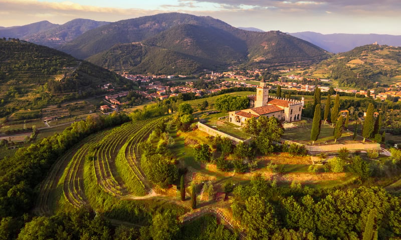 Franciacorta near Brescia, Lombardy, Italy.