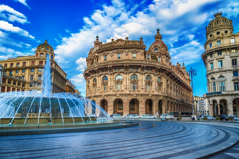 Visit the Piazza De Ferrari with leisure time in Genoa, Italy.