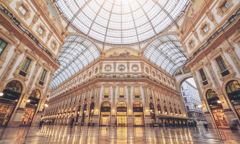 Visit the elgant Galleria Vittorio Emanuelle during leisure time in Milan, Italy.