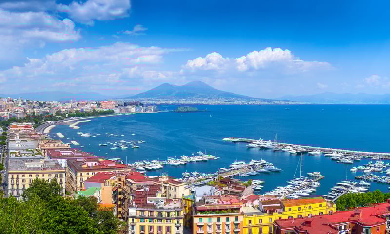 Naples is the gateway to Pompeii and Mt Vesuvius.