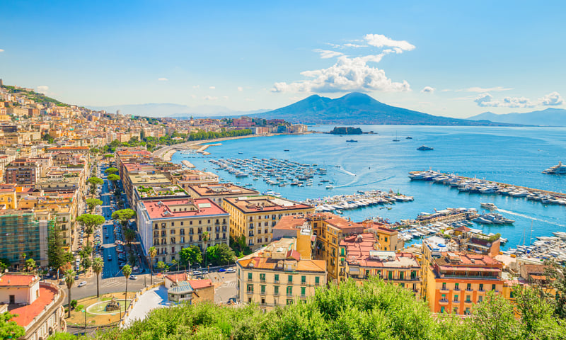 Salerno is an access point for nearby Naples, Capri and Pompeii, Itinerary 2 only, charges apply.
