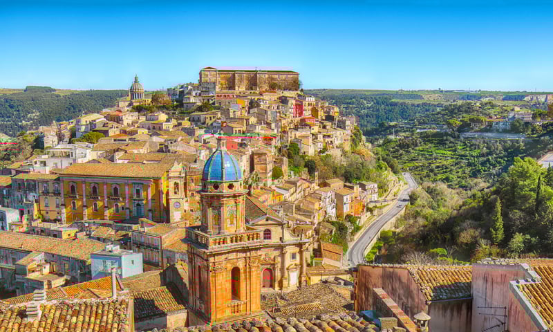 Travel to the baroque town of Ragusa, Italy.