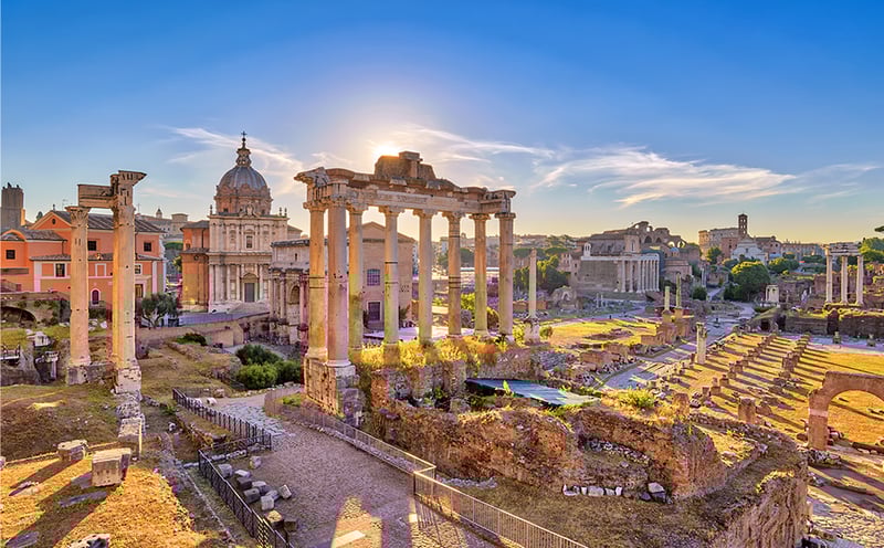 Step into history in Rome, during your leisure time, with a stroll through the ancient Roman Forum.